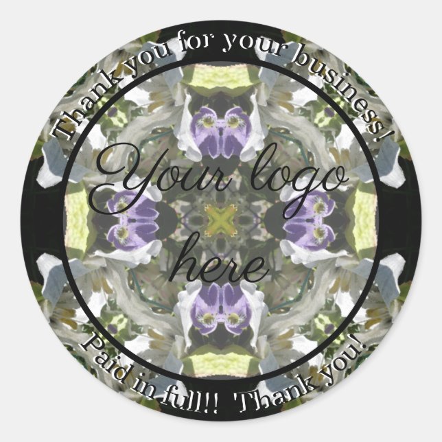 Pegatina Redonda Gracias por sus pegatinas de negocios (Anverso)