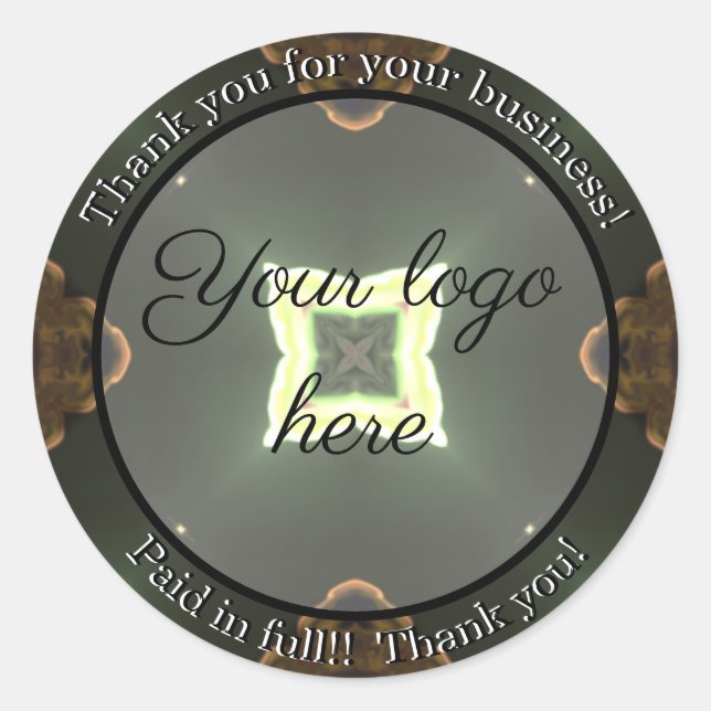 Pegatina Redonda Gracias por sus pegatinas de negocios (Anverso)