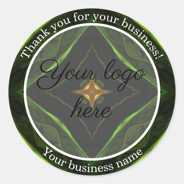 Pegatina Redonda Gracias por sus pegatinas de negocios (Anverso)