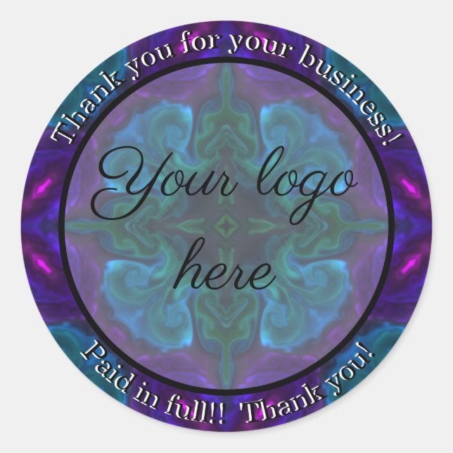 Pegatina Redonda Gracias por sus pegatinas de negocios (Anverso)