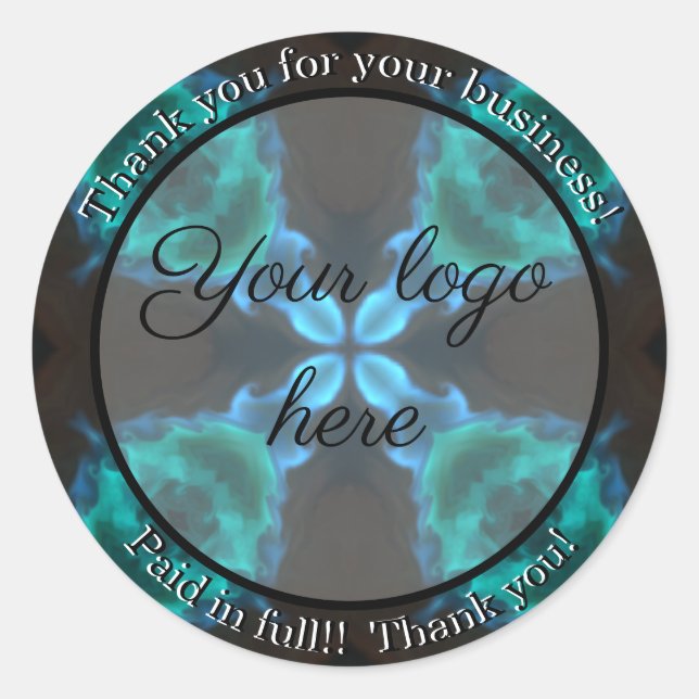 Pegatina Redonda Gracias por sus pegatinas de negocios (Anverso)