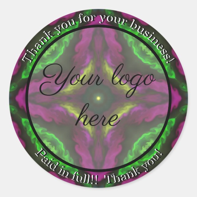 Pegatina Redonda Gracias por sus pegatinas de negocios (Anverso)