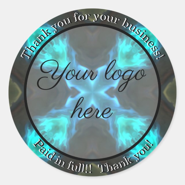 Pegatina Redonda Gracias por sus pegatinas de negocios (Anverso)