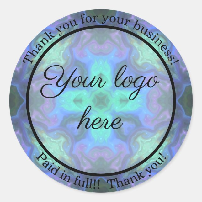 Pegatina Redonda Gracias por sus pegatinas de negocios (Anverso)