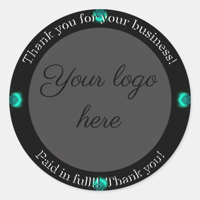 Pegatina Redonda Gracias por sus pegatinas de negocios (Anverso)