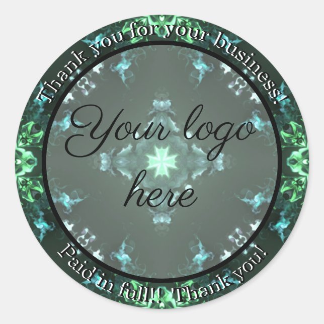 Pegatina Redonda Gracias por sus pegatinas de negocios (Anverso)