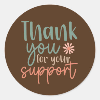 Pegatina Redonda Gracias por sus Pegatinas de soporte