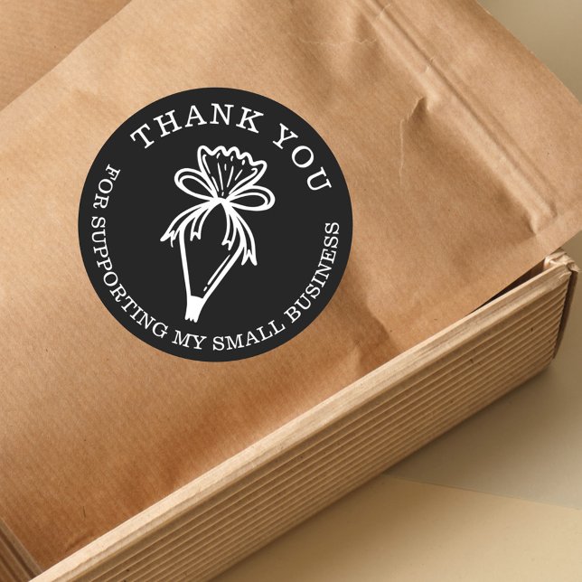 Pegatina Redonda Gracias Por Tu Bolsa De Bolsas De Panadería De Neg (Subido por el creador)