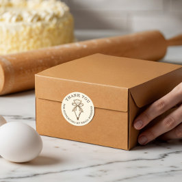 Pegatina Redonda Gracias Por Tu Bolsa De Bolsas De Panadería De Neg