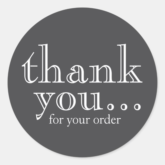 Pegatina Redonda Gracias Por Tu Cliente Comercial De Pedidos (Anverso)