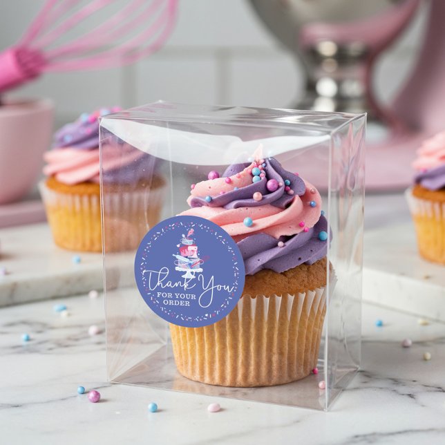 Pegatina Redonda Gracias Por Tu Compra Fun Bakery Cake & Tools (Thank You For Your Order Fun Bakery Cake & Tools C Classic Round Sticker)