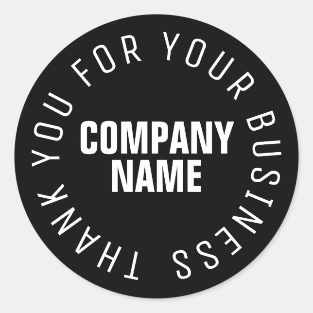 Pegatina Redonda Gracias por tu empresa empresarial (Anverso)