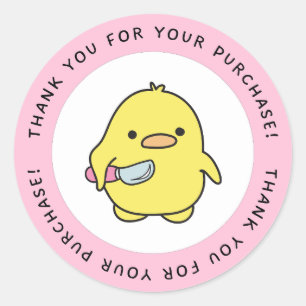 Pegatina Redonda Gracias por tu negocio de compra