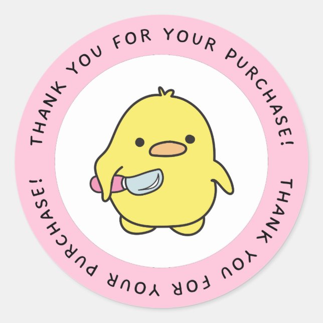 Pegatina Redonda Gracias por tu negocio de compra (Anverso)