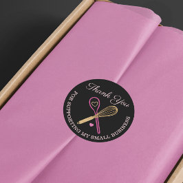 Pegatina Redonda Gracias Por Tu Panadería De Negocios Whisk & Spok