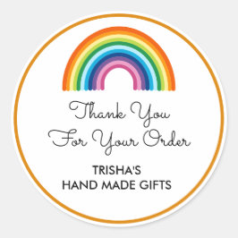 Pegatina Redonda Gracias Por Tu Pedido Arcoiris