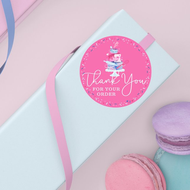 Pegatina Redonda Gracias Por Tu Pedido Fun Bakery Cake & Tools C (Subido por el creador)