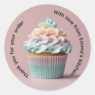 Pegatina Redonda Gracias por tu quequito de pedido