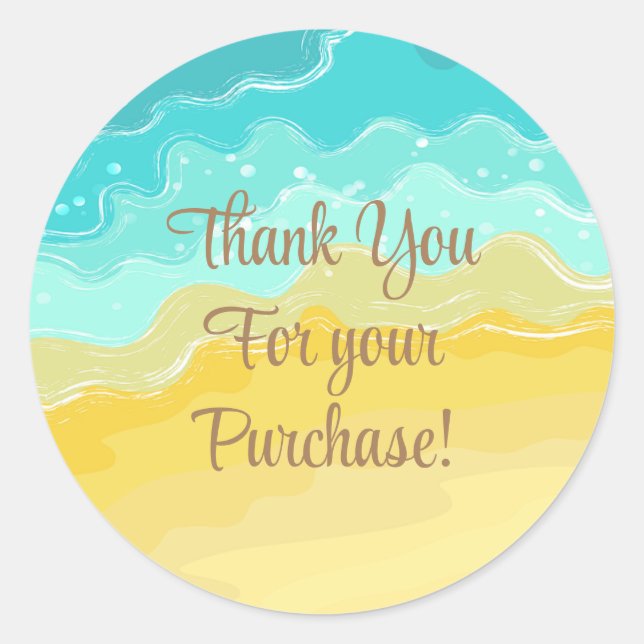 Pegatina Redonda Gracias por tus pegatinas de compra (Anverso)