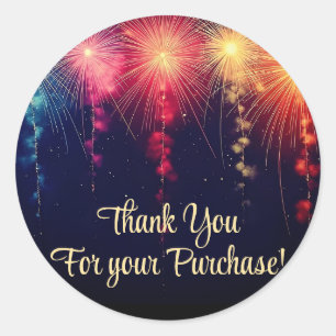 Pegatina Redonda Gracias por tus pegatinas de compra