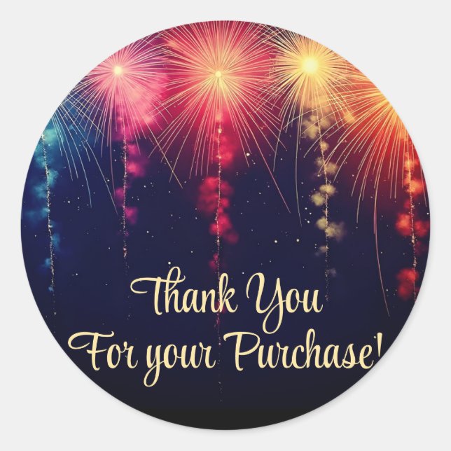 Pegatina Redonda Gracias por tus pegatinas de compra (Anverso)