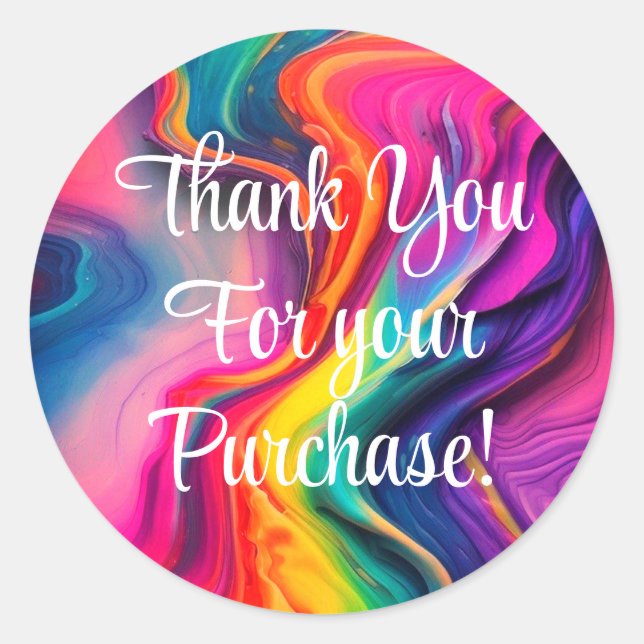 Pegatina Redonda Gracias por tus pegatinas de compra (Anverso)