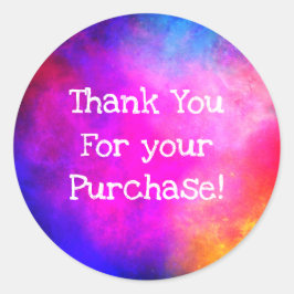 Pegatina Redonda Gracias por tus pegatinas de compra