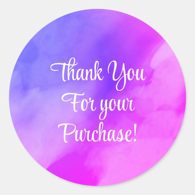 Pegatina Redonda Gracias por tus pegatinas de compra (Anverso)