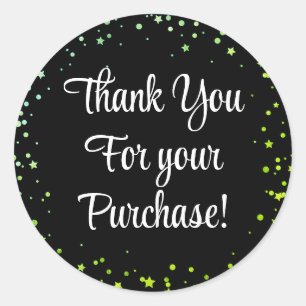 Pegatina Redonda Gracias por tus pegatinas de compra