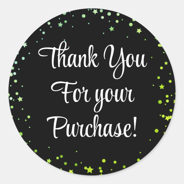 Pegatina Redonda Gracias por tus pegatinas de compra (Anverso)