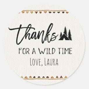 Pegatina Redonda Gracias por un tiempo salvaje Gracias Pegatinas