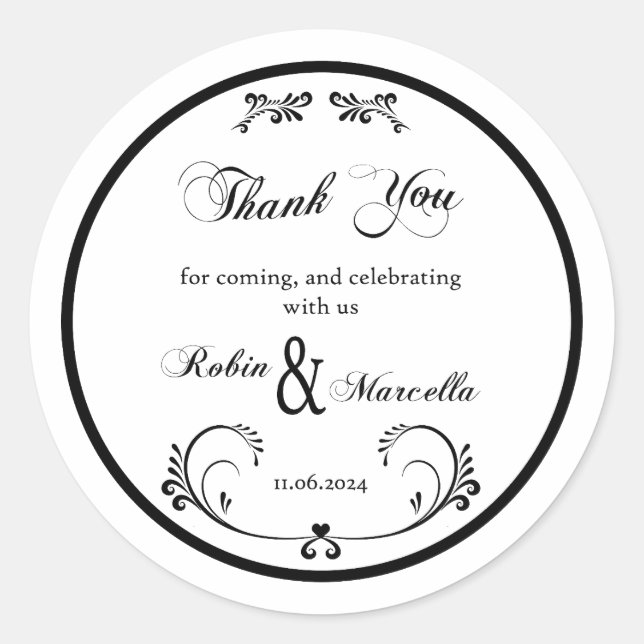 Pegatina Redonda Gracias por venir (Anverso)