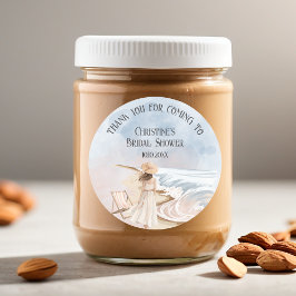 Pegatina Redonda Gracias por venir a la Despedida de Soltera Beach 