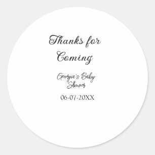Pegatina Redonda Gracias por venir a la ducha de bebé, simple y mod