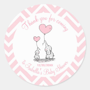 Pegatina Redonda Gracias por Venir Baby Girl Shower