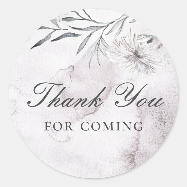 Pegatina Redonda Gracias por venir. Ducha acuática para bebé (Anverso)