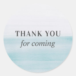 Pegatina Redonda Gracias por venir. Ducha azul de bebé