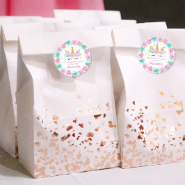 Pegatina Redonda Gracias por venir Unicornio