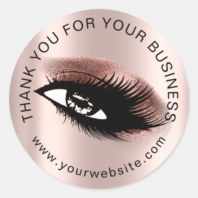 Pegatina Redonda Gracias Profesionales Eyelas Promocionales (Anverso)