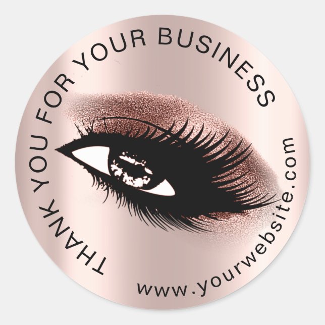 Pegatina Redonda Gracias Profesionales Eyelas Promocionales (Anverso)