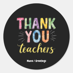 Pegatina Redonda Gracias profesores y estudiantes regalo de graduac
