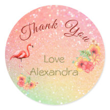 Gracias Purpurina Flamingo Floral Tropical