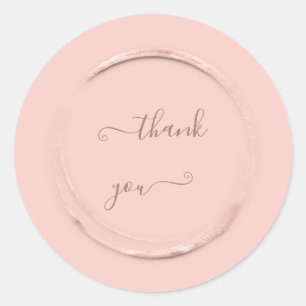 Pegatina Redonda Gracias Rosa de marco circular Rubor Powder