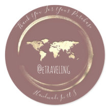 Gracias Rosa Gold World Map Travelling Globe