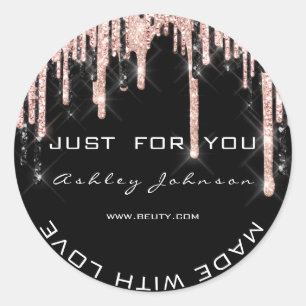 Pegatina Redonda Gracias Rosa Negro Hecho Con Nombre De Amor Nodal