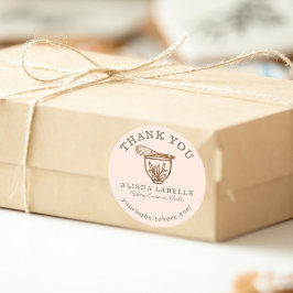 Pegatina Redonda Gracias Rustic Woodgrery Bakery Stand Mixer Clas