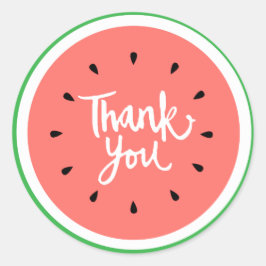 Pegatina Redonda gracias sandía con pasamanos blancos