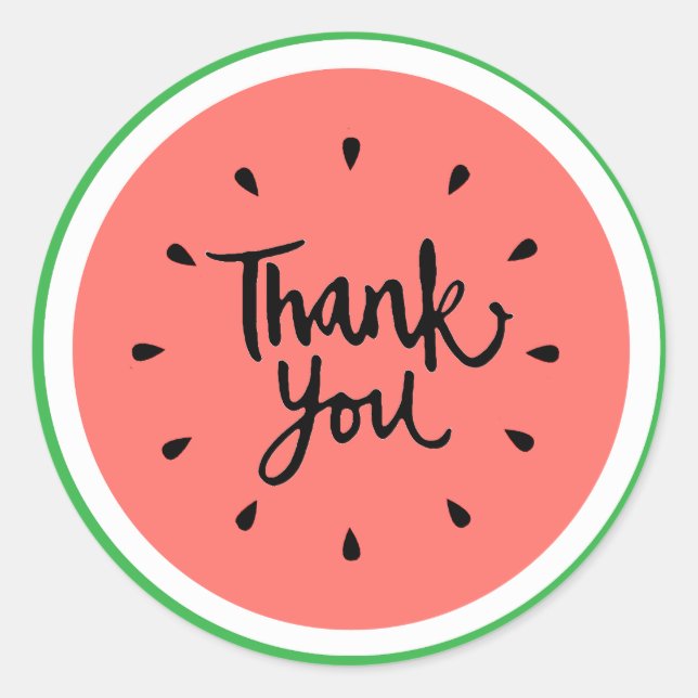 Pegatina Redonda gracias sandía que maneja (Anverso)