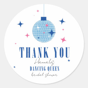 Pegatina Redonda Gracias Santorini Musical disco despedida de solte