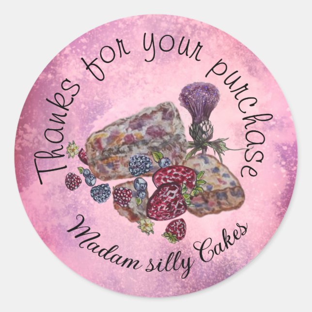 Pegatina Redonda gracias scones & berries (Anverso)